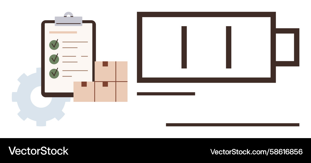 Efficient supply chain concept with checklist Vector Image