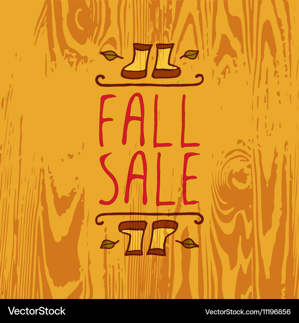Handdrawn autumn element with text Vector Image