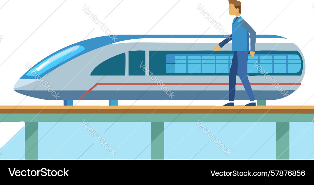 High-tech maglev train system design generative ai Vector Image