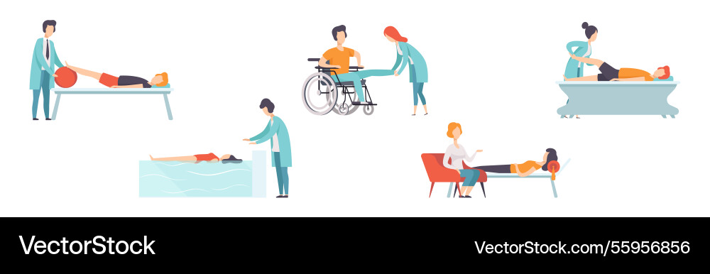 Menschen Charakter in der orthopädischen Therapie Menschen Charakter in der orthopädischen Therapie vektorbild