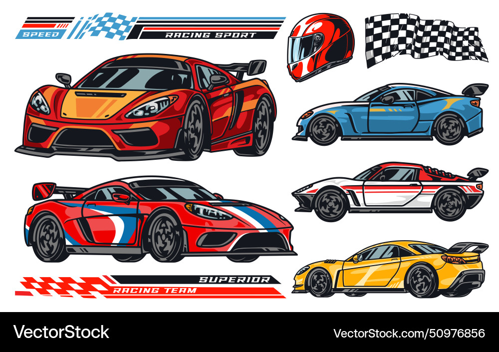 Motorsport Racing Set - Elements Royalty Free Vector Image