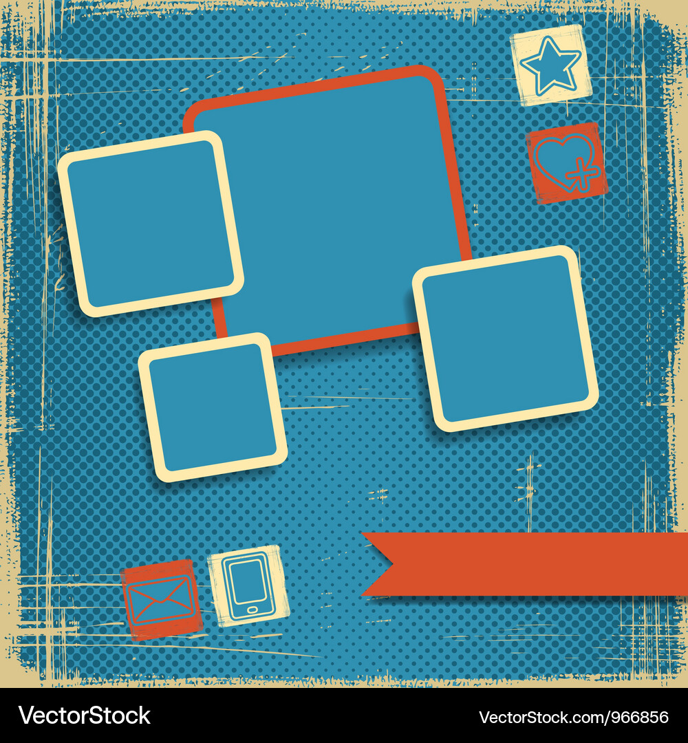Retro style website template design frame Vector Image