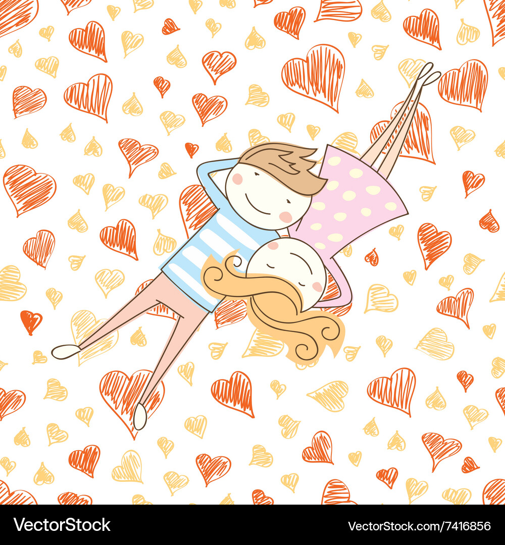 Seamless card with pattern heart Vector Image