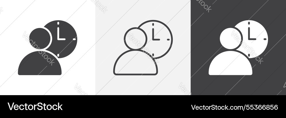 User time icons collection graphic designs for ui vector image