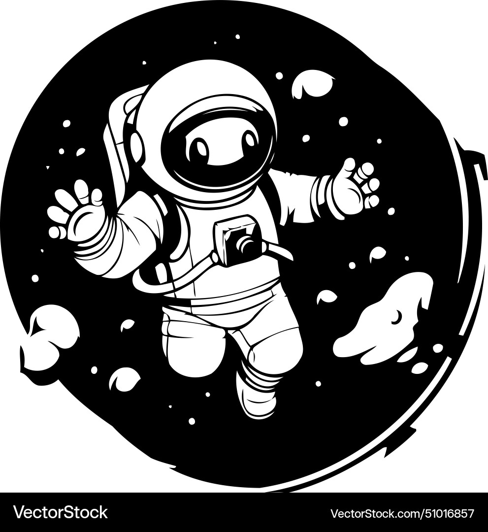 Astronaut in outer space of cartoon character Vector Image
