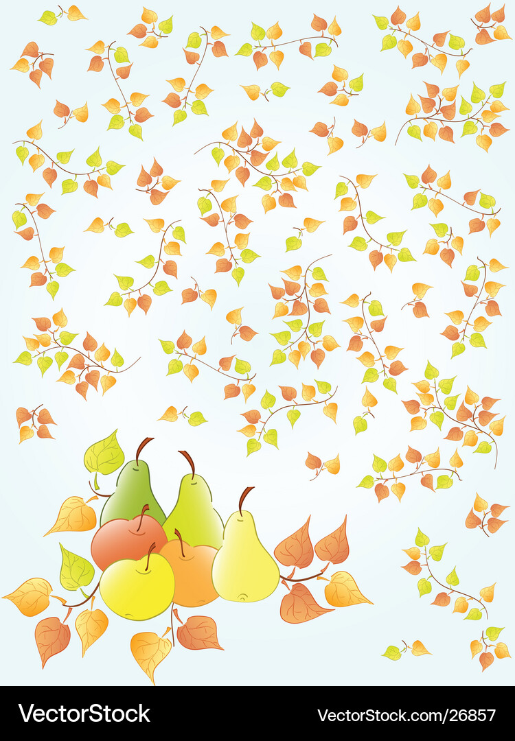 Autumn Fruit Background Vector Image