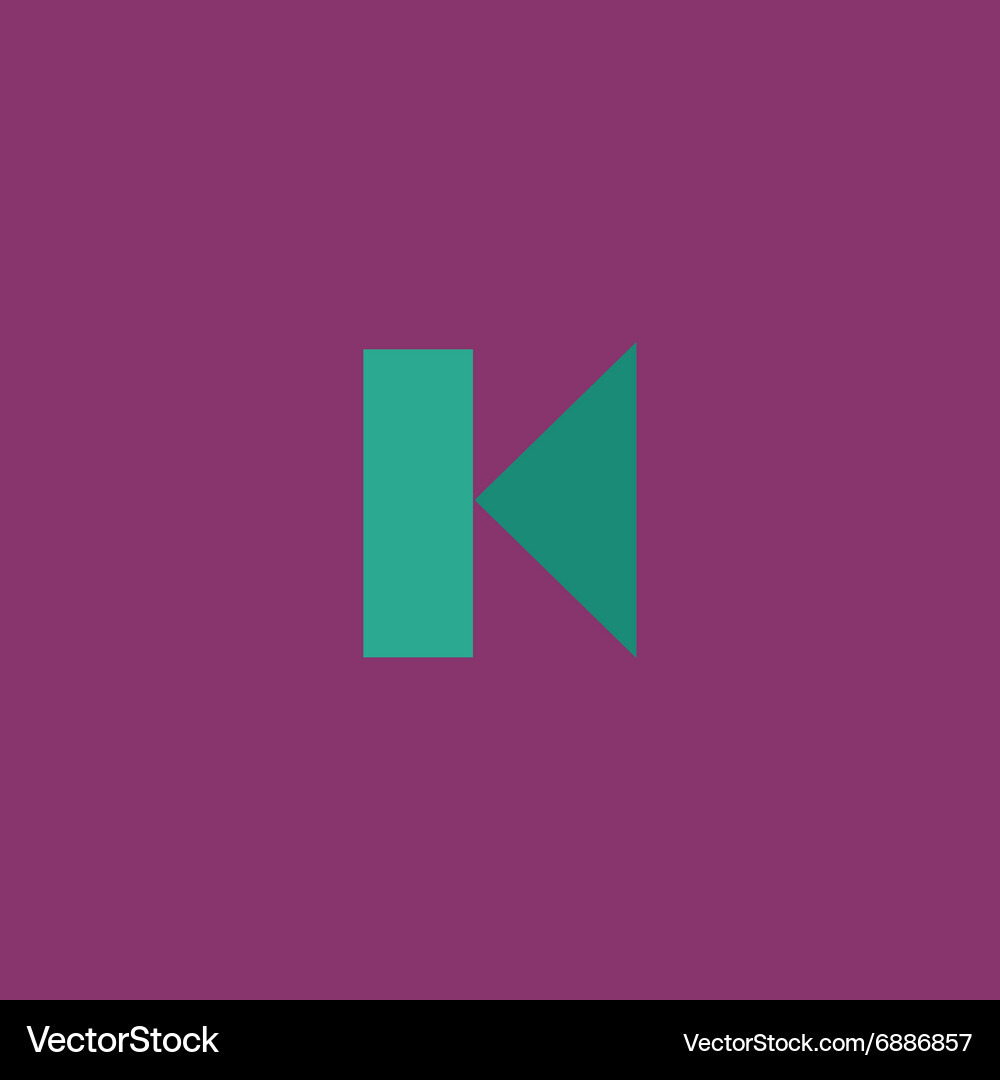 Back track arrow media player control button Vector Image