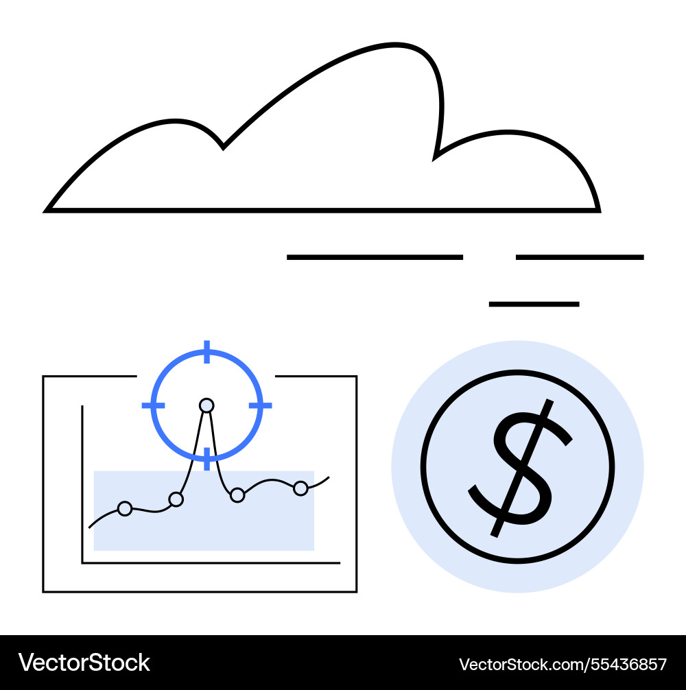 Cloud computing with data analytics and financial Vector Image