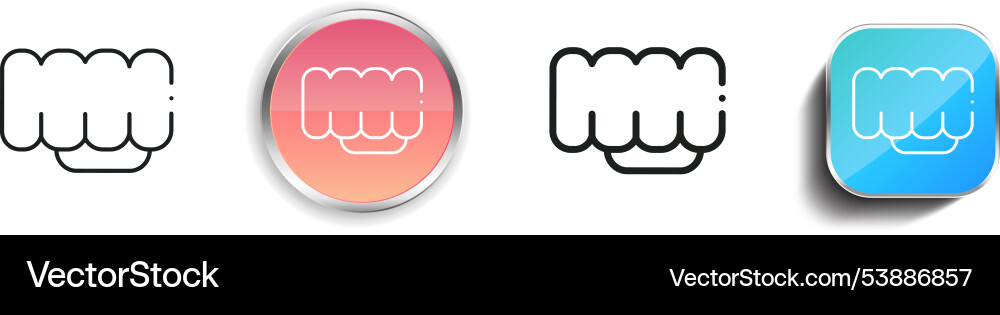 Fist icon thin linear regular and button style vector image