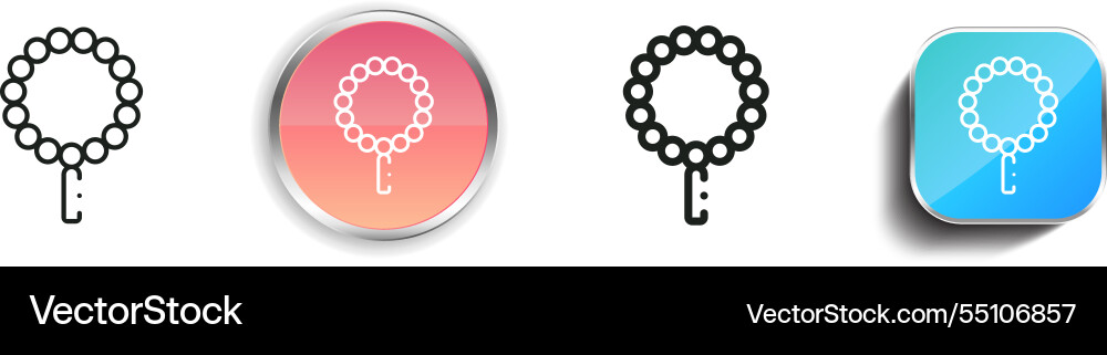 Japa mala icon thin linear regular and button Japa mala icon thin linear regular and button vector image