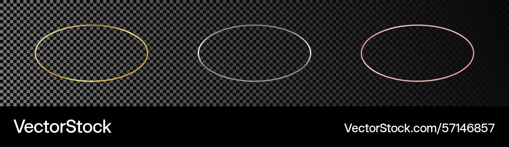Set of three oval shape frames vector image