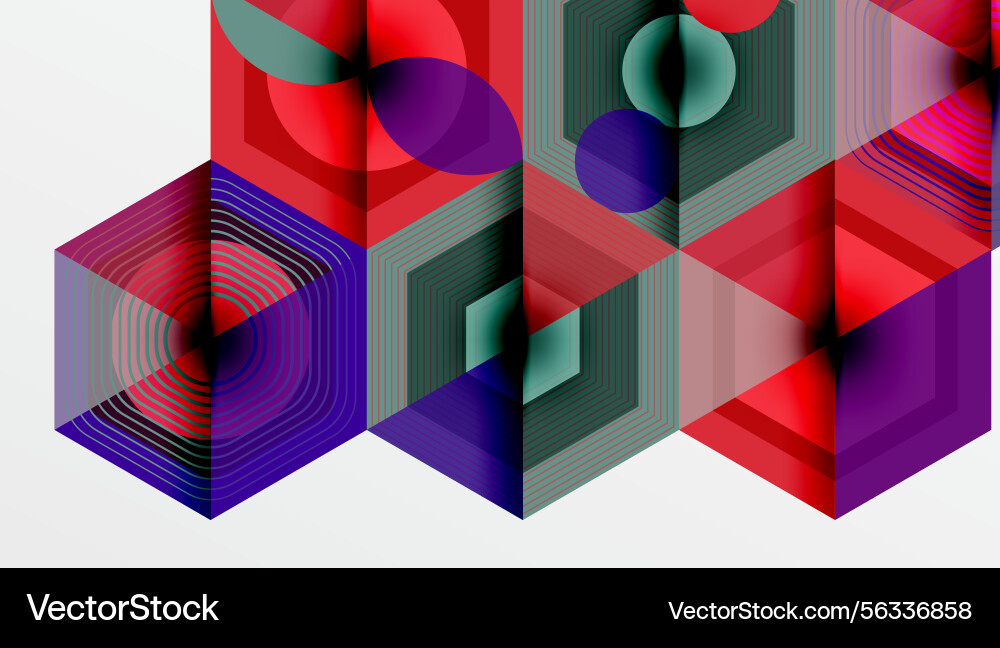 Abstract geometric composition hexagonal shapes Abstract geometric composition hexagonal shapes vector image
