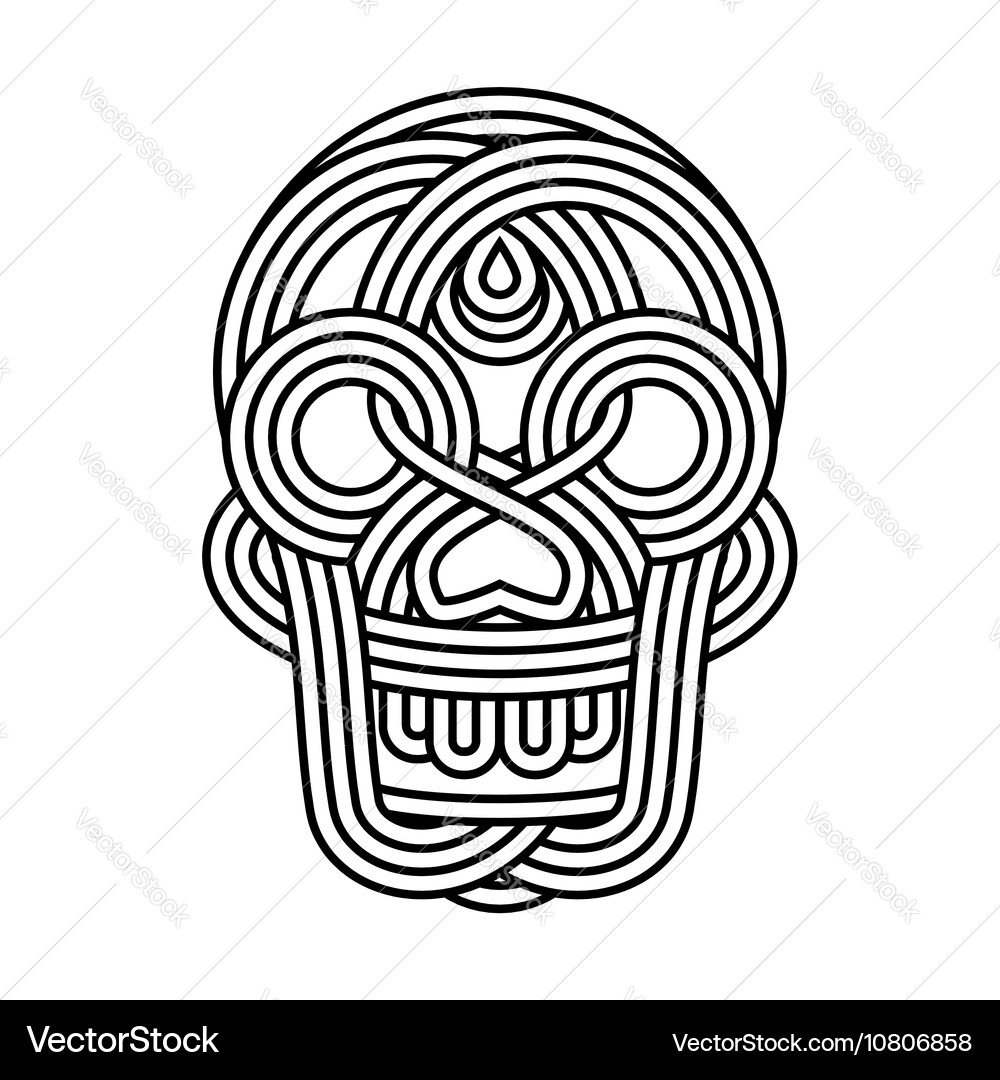 Abstract Skull with Linear Pattern Vector Image