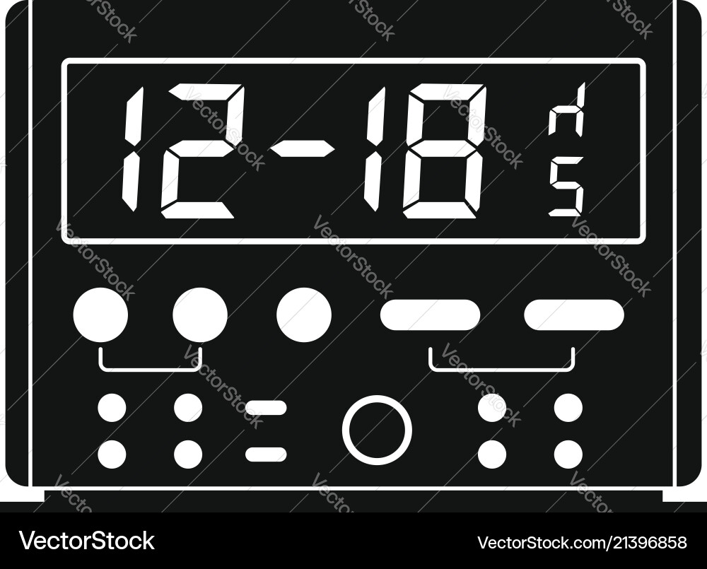 Digital clock icon simple style Digital clock icon simple style vector image