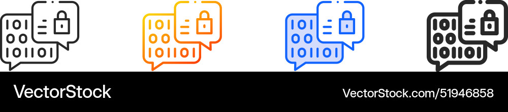Encryption iconthin linear gradient blue stroke Encryption iconthin linear gradient blue stroke vector image