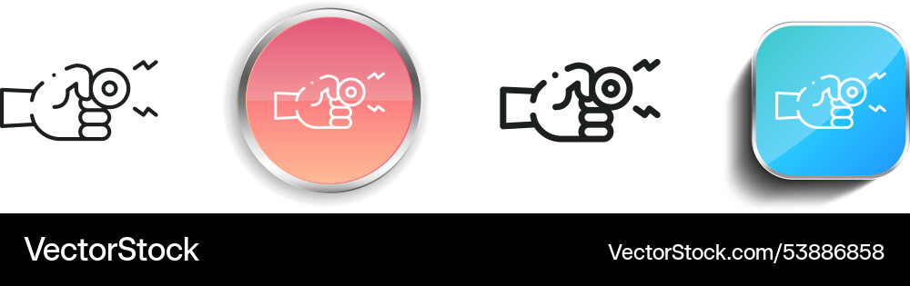 Fist icon thin linear regular and button style vector image