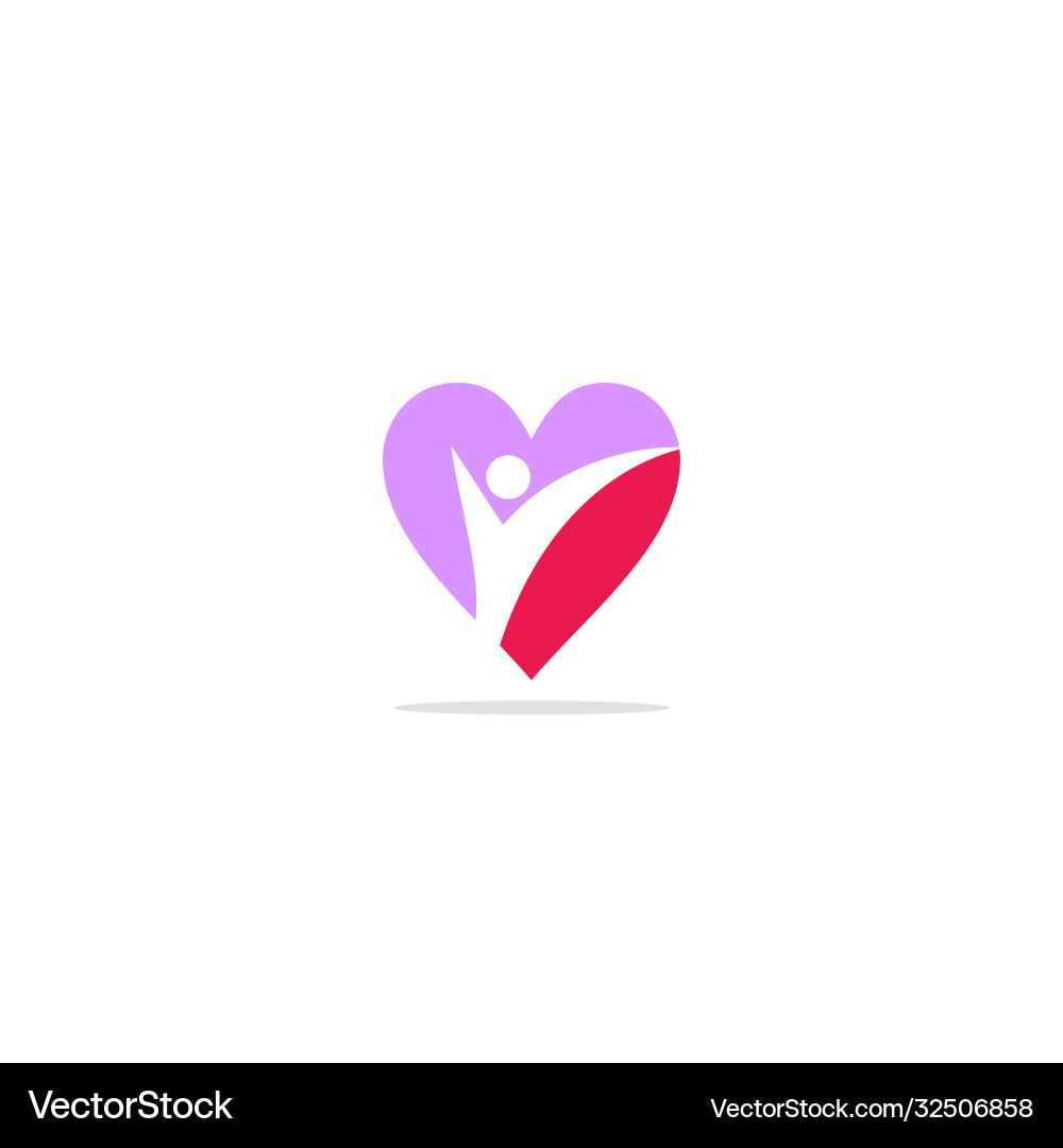Love heart happy valentine logo Vector Image