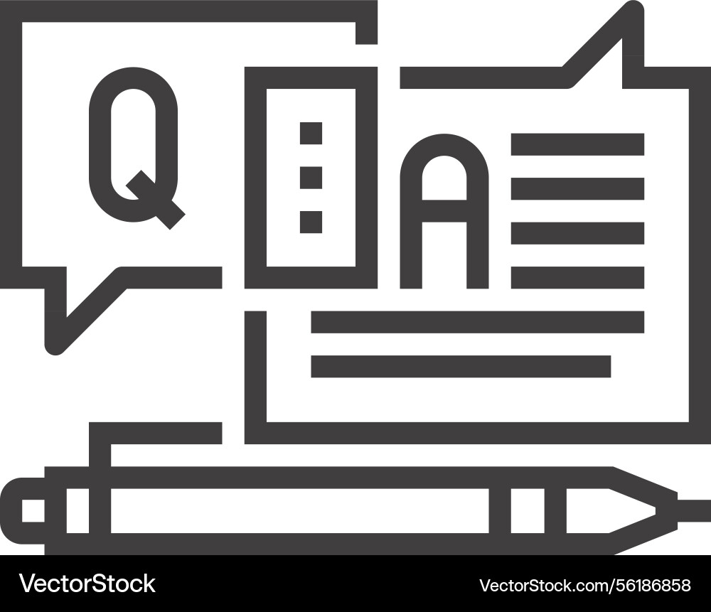 Questions and answers flat line web icon Questions and answers flat line web icon vector image