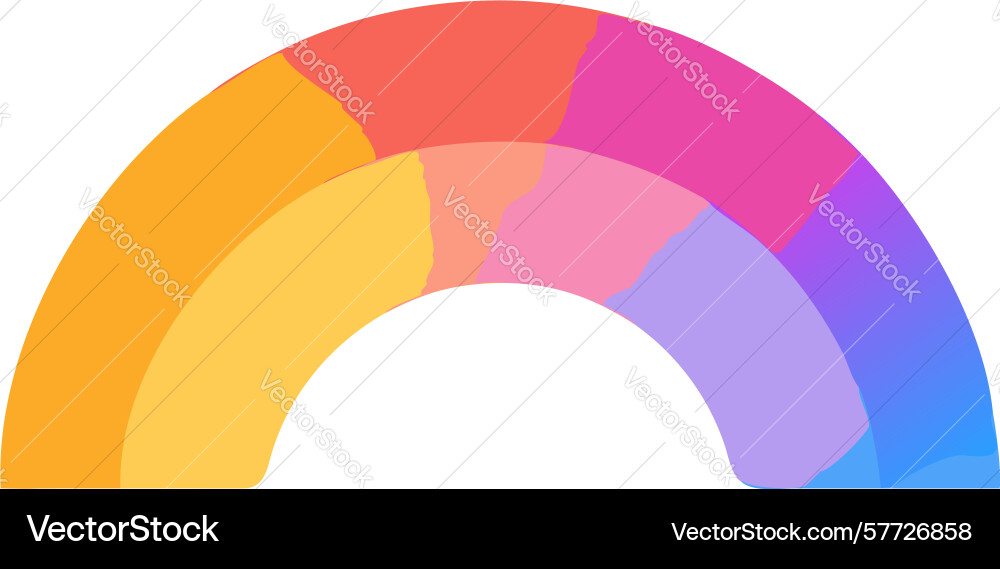 Segmented rainbow arc modern abstract color vector image