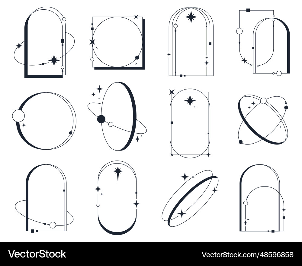 Set von linearen Rahmen Randlinie Hintergrund Set von linearen Rahmen Randlinie Hintergrund vektorbild