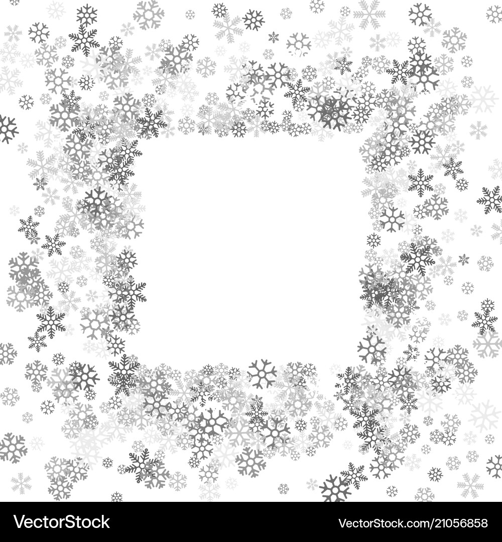 Silver Snowflake Frame Vector Image