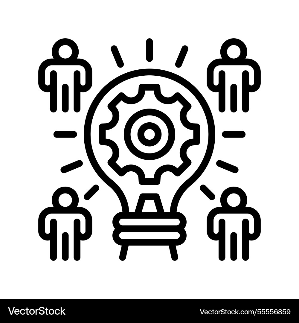 Brainstorming session line icon universal Vector Image