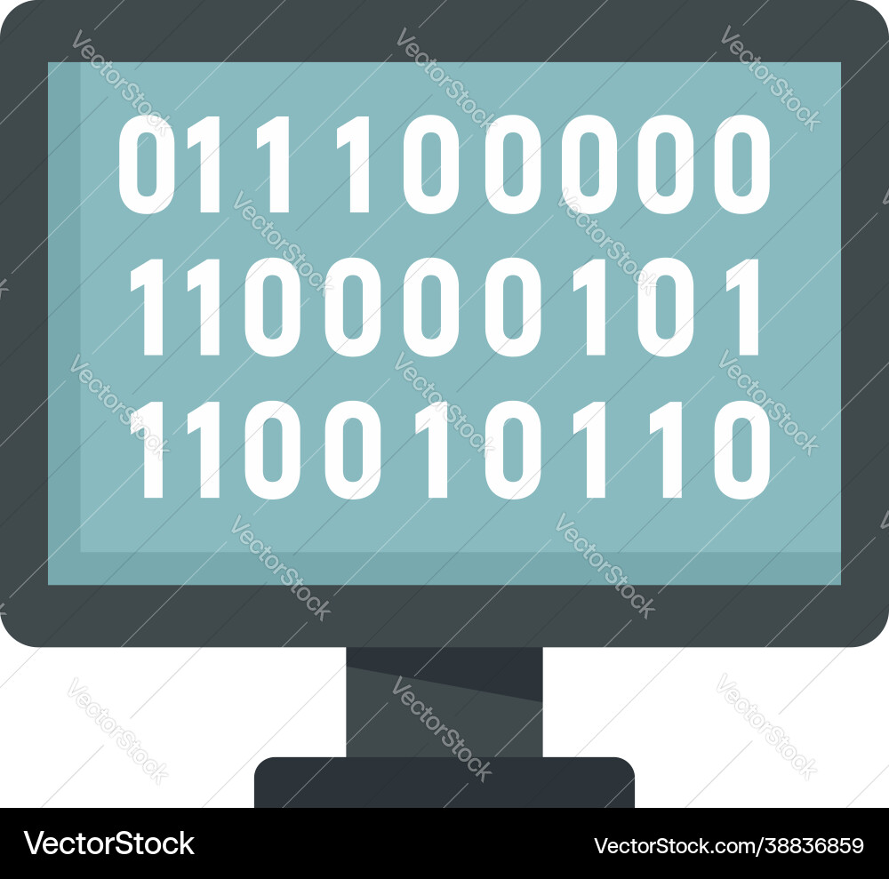 Computer machine learning icon flat isolated Computer machine learning icon flat isolated Vector Image