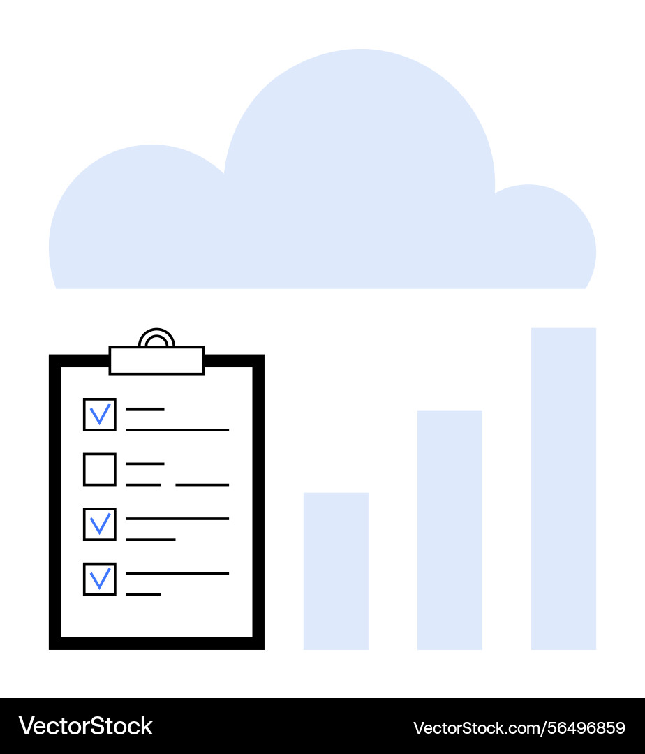 Data management with checklist and growth chart Data management with checklist and growth chart vector image