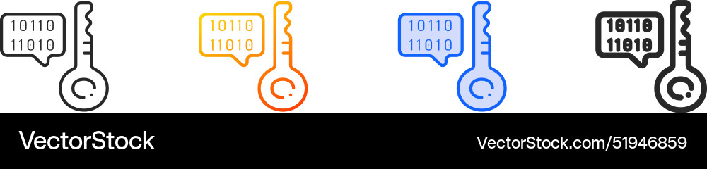 Encryption iconthin linear gradient blue stroke Encryption iconthin linear gradient blue stroke vector image