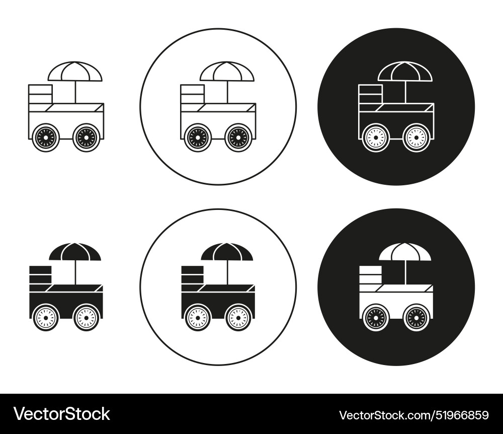 Food cart icon mark set symbol for web application Vector Image
