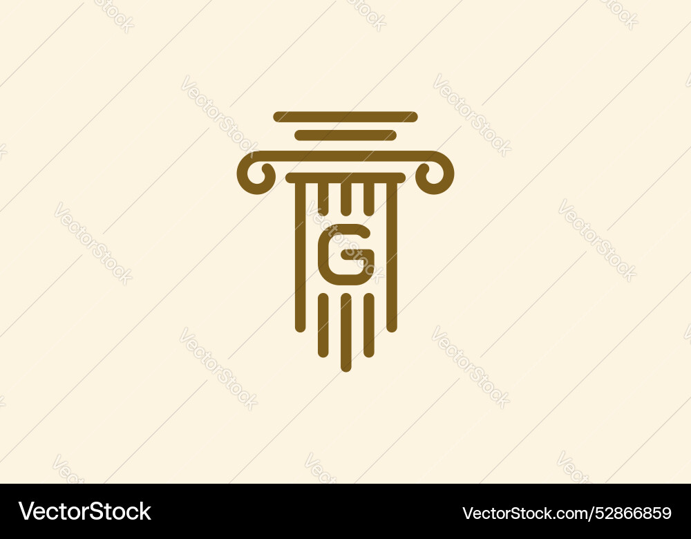 Logo pillar lawyer letter g firm identy Logo pillar lawyer letter g firm identy vector image