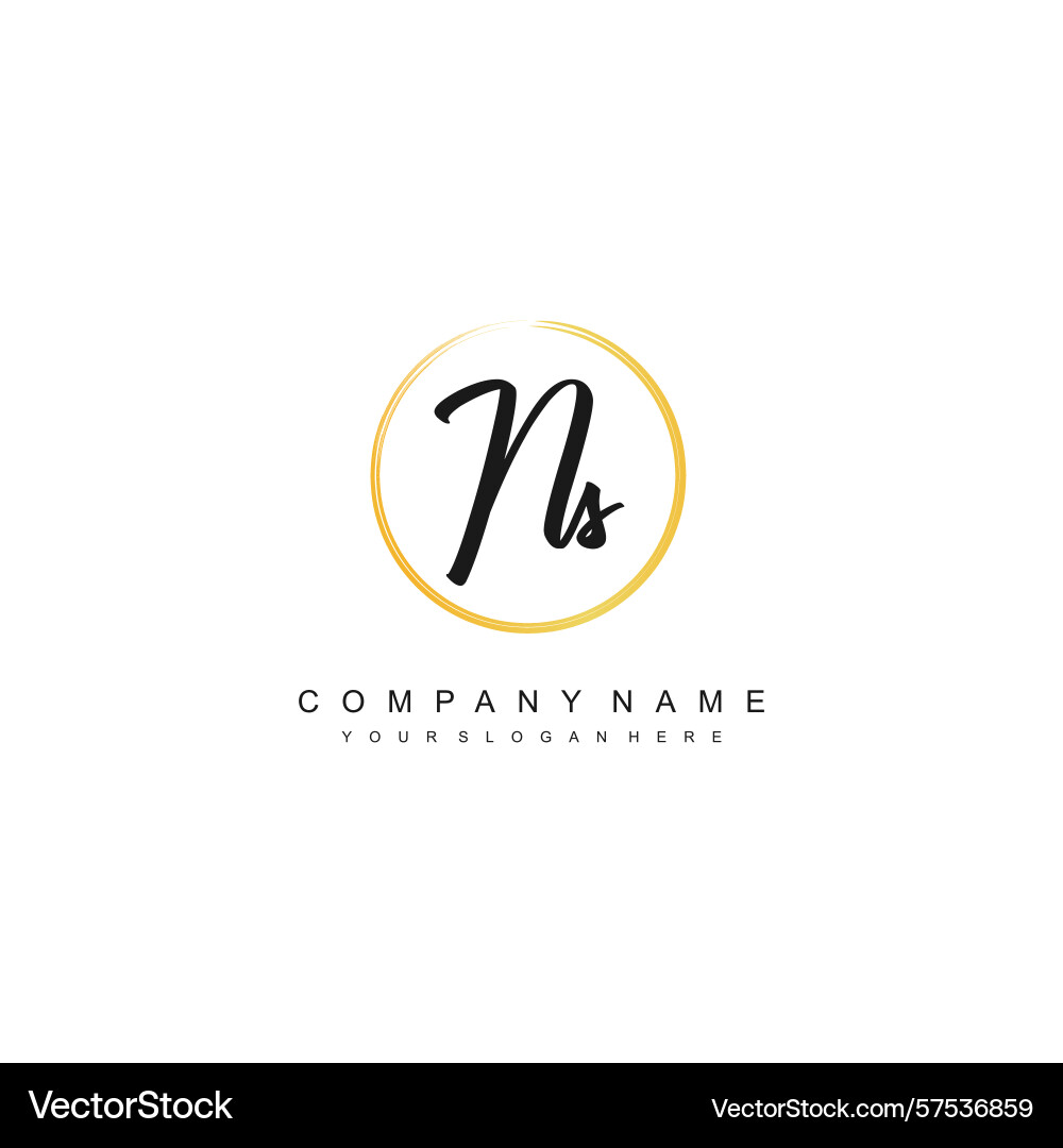 Minimal signature logo design with ns initials Minimal signature logo design with ns initials Vector Image
