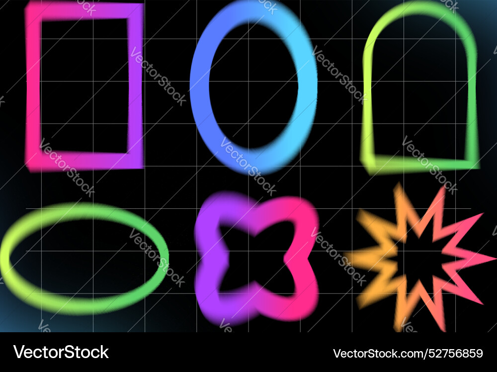 Modern retro geometric frames with gradient textur Modern retro geometric frames with gradient textur Vector Image