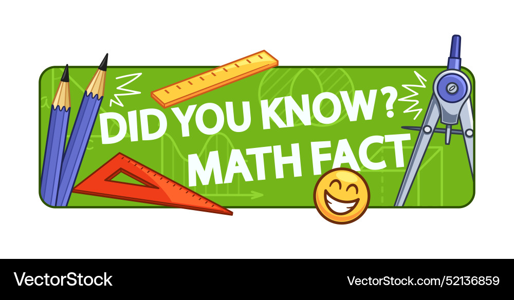Vibrant Cartoon wussten Sie Mathe Fact Banner Vibrant Cartoon wussten Sie Mathe Fact Banner vektorbild