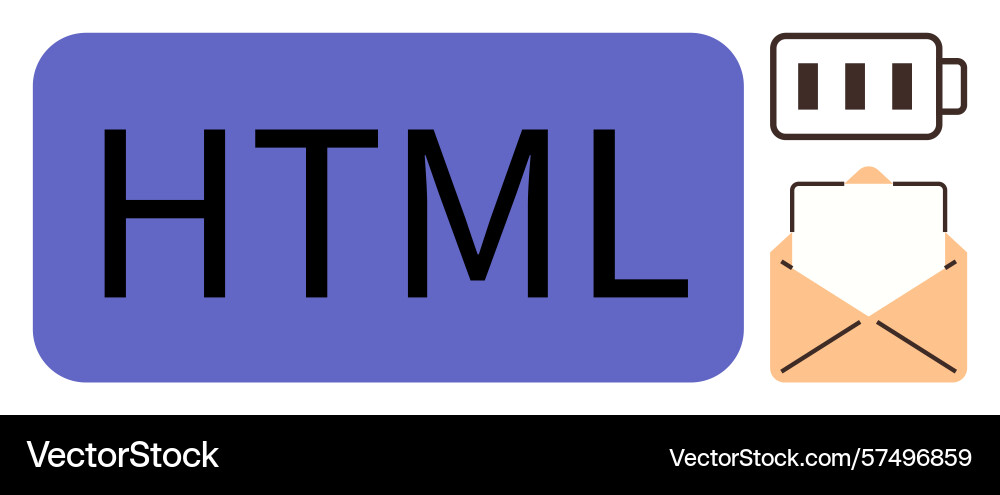 Web-Entwicklung Wesentliche mit HTML-E-Mail vektorbild