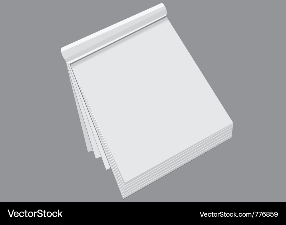 White Notebook Page Vector Image