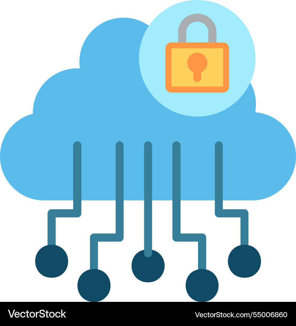 Cloud computing flat icon design Vector Image