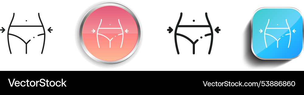 Fit icon thin linear regular and button style Vector Image