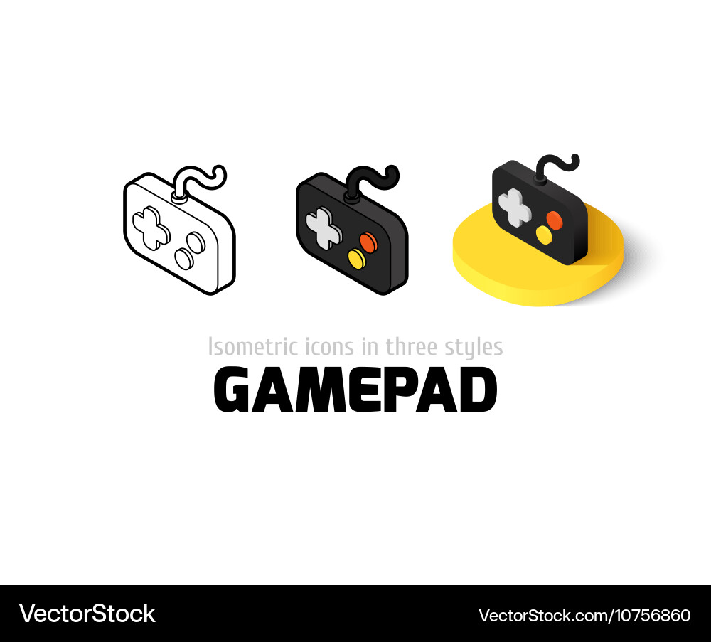Gamepad icon in different style vector image
