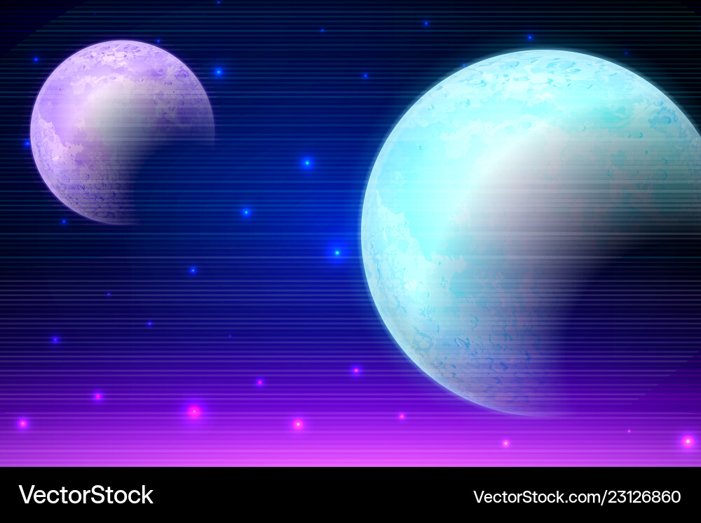 Retro sci fi background with moon Retro sci fi background with moon vector image