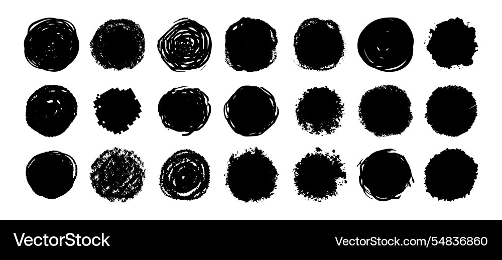 Round grunge scratch and textured ink brush Round grunge scratch and textured ink brush vector image