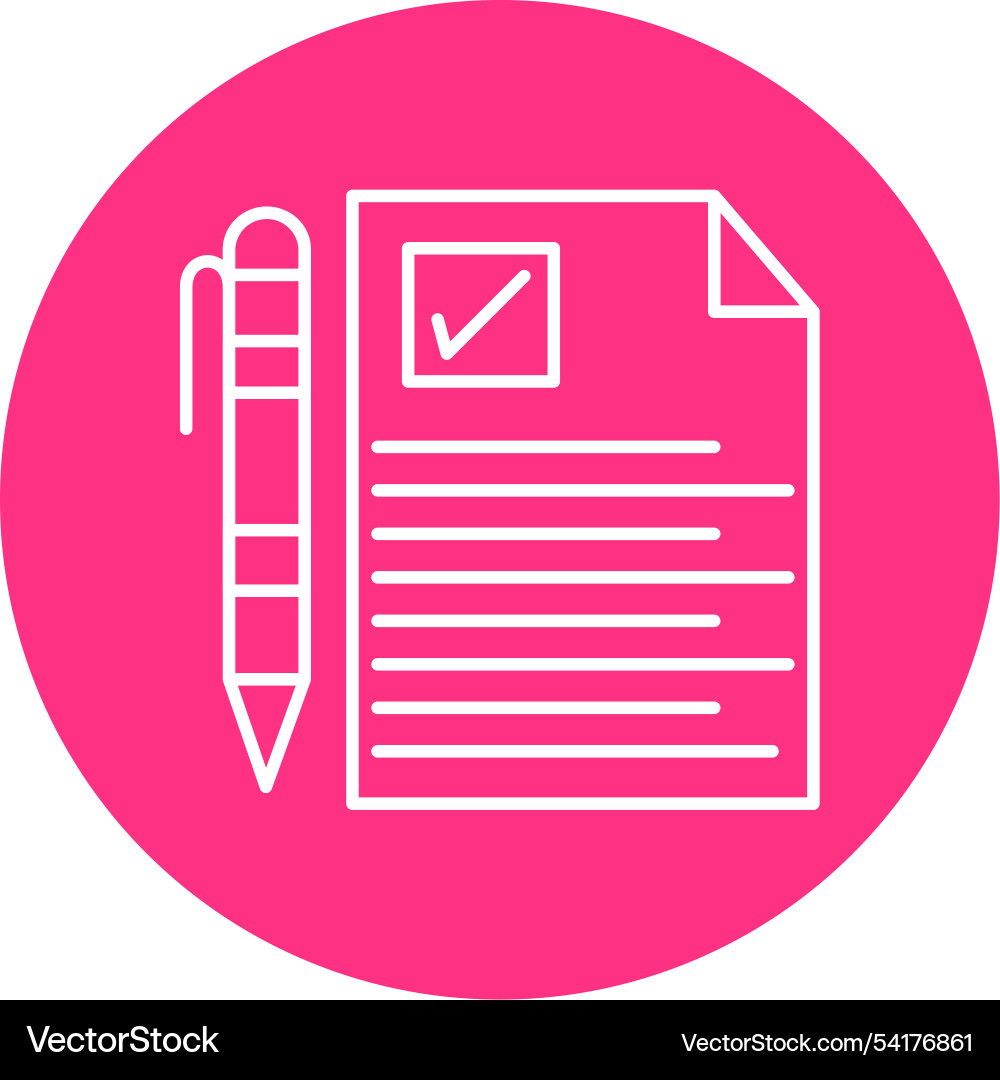 Document line circle icon Vector Image