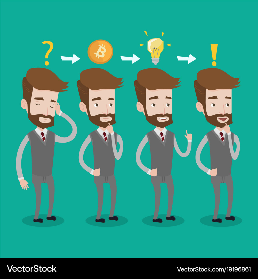 Man got idea for cryptocurrency business project – Royalty-Free Vector |  VectorStock