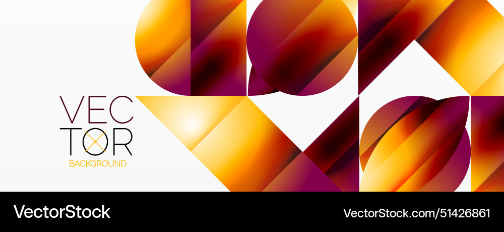 Serene gradient template circles and triangles vector image