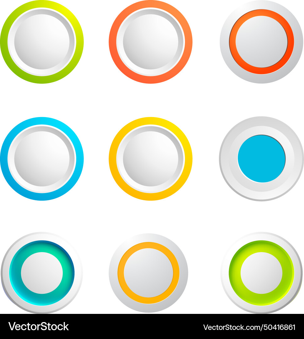 Set of blank colorful buttons Set of blank colorful buttons vector image
