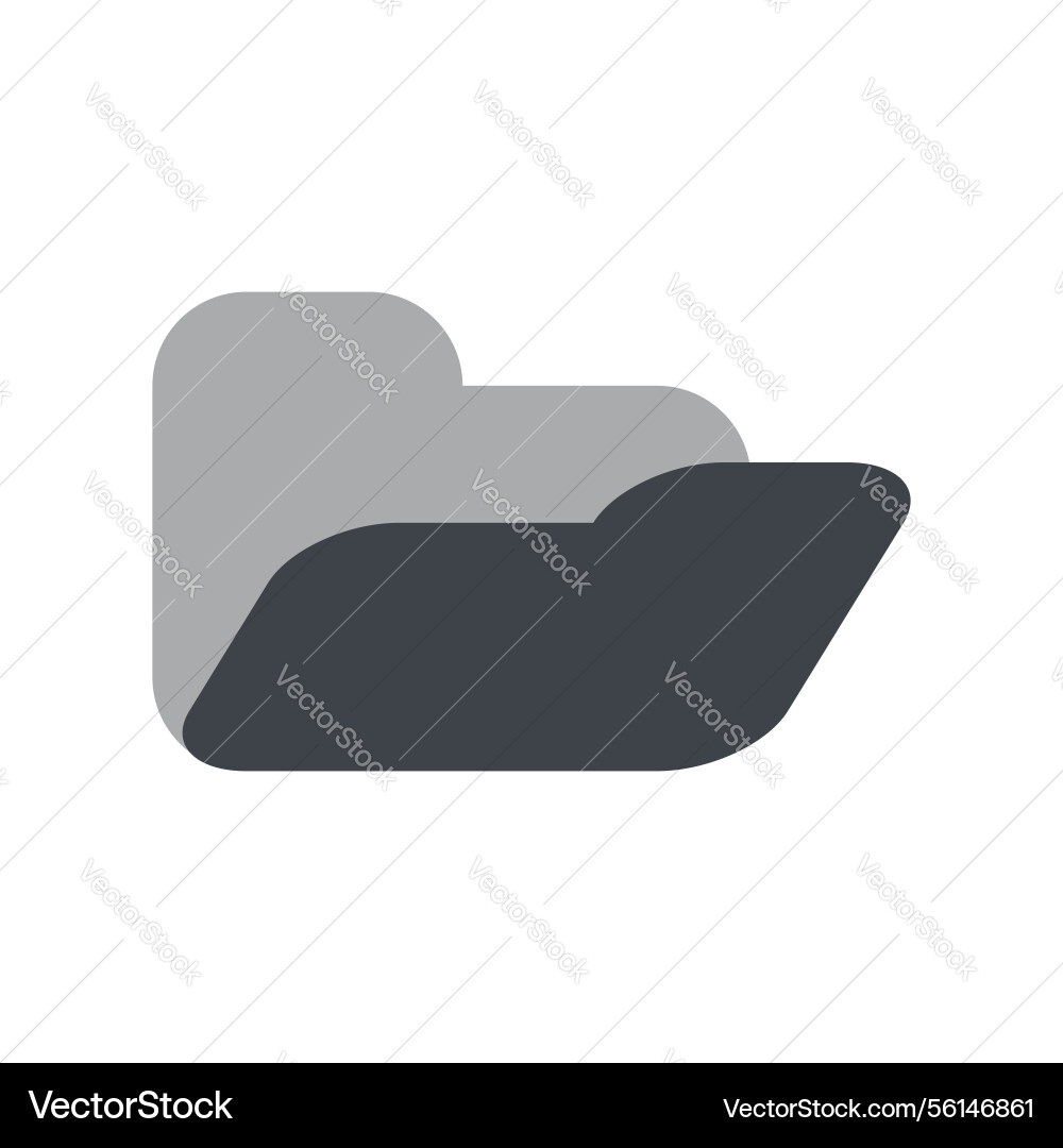 Simple icon open folder vector image