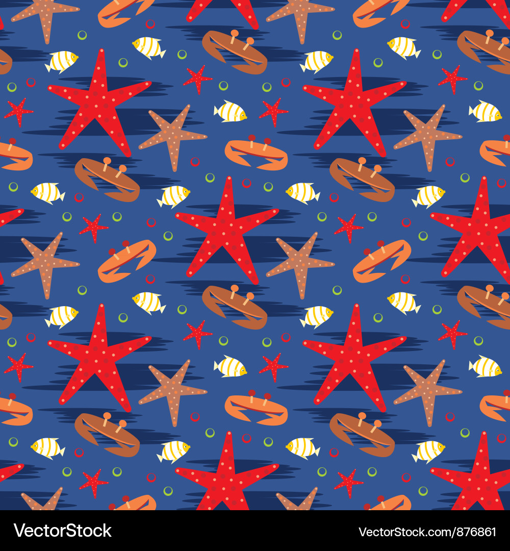 Starfish und Crab Muster Vektorbild