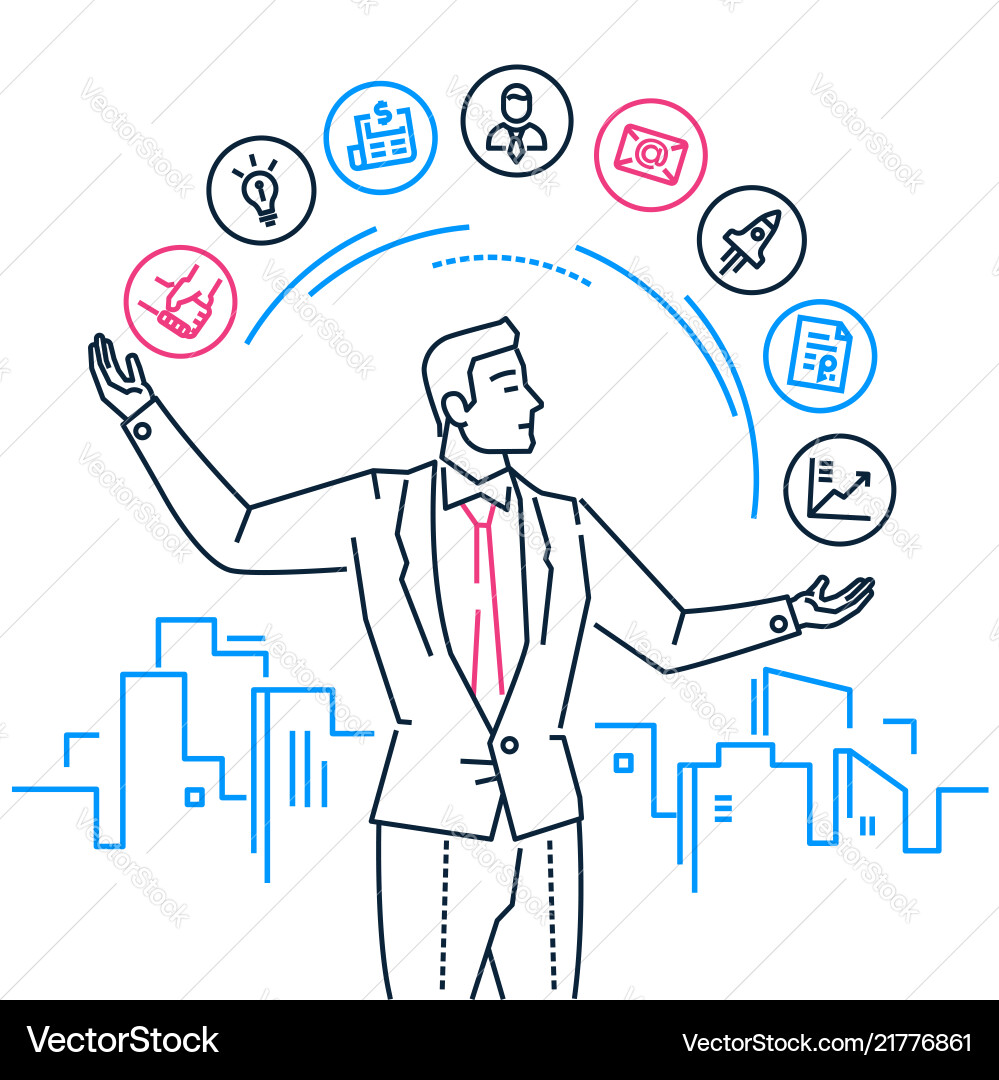 Time management - line design style Time management - line design style vector image