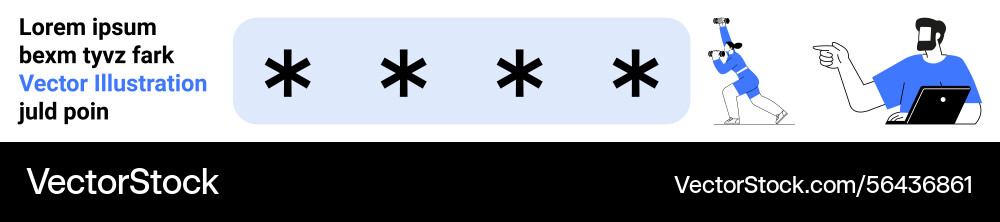 User entering password with security focus User entering password with security focus vector image