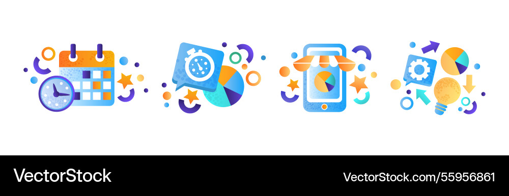Web design and business marketing object item vector image
